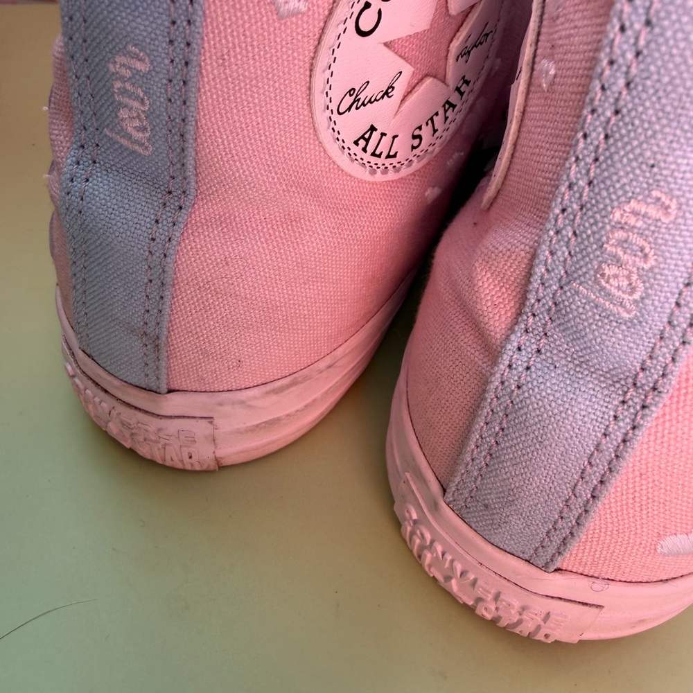 Converse All Stars Light Pink & Blue High-Top Sneakers - Picture 9 of 15
